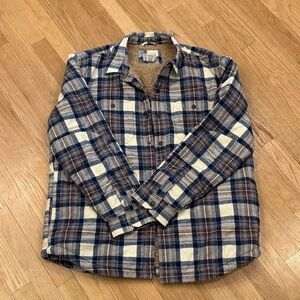 L.L. Bean Blue and Cream Sherpa-Lined Shirt